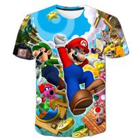 Vaikų žaidimas Super Mario Bros Marškinėliai Vaikams Berniukams Animaciniai Drabužiai Viršutiniai Marškinėliai Berniukų Marškinėliai Luigi Mario Marškinėliai Vaikų Trumpomis Rankovėmis 110