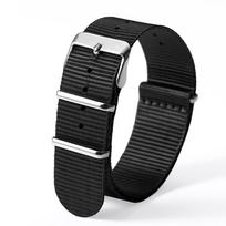Nailoninė laikrodžio apyrankė 18mm 20mm 22mm dirželis Omega laikrodžiams Patogūs austi drobės dirželiai Karinis sportinis apyrankė Vyrams Moterims Dirželiai 18mm juoda