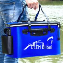Sulankstomas žvejo gyvų žuvų kibiras ir įrankių dėžė 30x20x20 No Side Pouch juoda