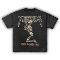 Yeezus Kanye West Amerikiečių reperis Medvilniniai marškinėliai Moteriški Unisex Gerbėjų Būtiniausi Trumparankoviai Retro Viršutiniai Drabužiai Vasariniai Vintažiniai Per dideli S