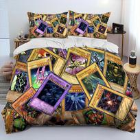 3D Yu-Gi-Oh MONSTRO KORTELĖ Anime Antklodė Lovos Patalynės Komplektas, Antklodės Užvalkalas Lovos Komplektas Antklodės Užvalkalas Pagalvės Užvalkalas, Karališkojo Dydžio Karalienės Dydžio Lovos Patalynės Komplektas Vaikui EU Twin(135x200cm)