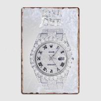 Ledinis Rolex, Šaldytas vanduo, Retro metalinis ženklas, Plakatas, Individualizuotas klubo skardinis ženklas, Vidaus namų dekoras, Kambario dekoras, Sienų dekoras 7.9x11.8In(20x30cm)