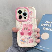 Smagus ir mielas Kirby Apple 17promax telefono dėklas IPhone15pro su dirželiu 14 Naujas For  iPhone 17 Pro Max white