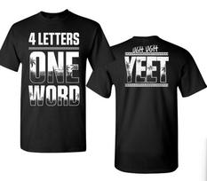 WWE Jey Uso Yeet 4 raidės Vienas žodis Juodi marškinėliai S