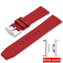 12mm For Tissot PRX Series 40MM T137.407/T137.410  Silicone Strap Stainless Steel Exclusive Connector Fashion Replacement Watchband 12mm
