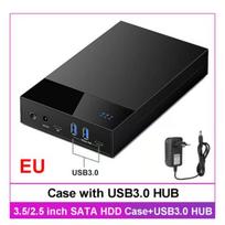 3,5/2,5 colio HDD dėklas su USB3.0 HUB USB 3.0 į SATA išoriniu kietojo disko skaitytuvu Palaiko 20 TB kietojo disko korpusą nešiojamam kompiuteriui