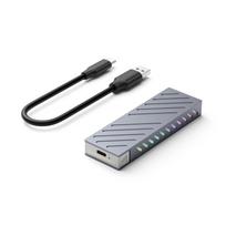 M.2 SSD korpusas 10Gbps M.2 SATA/NVMe dvigubo protokolo SSD adapteris SSD į USB 3.1 išorinis korpusas NVME PCIE NGFF SATA RGB dėžutei NVME Protocol