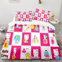 Sanrio Bedding Set Duvet Cover Hello Kitty Children'S Bedroom Decoration Quilt Cover Pillowcases Single Double Multiple Sizes EU Single 135x200cm