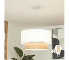 Brilagi - LED liustra ant laido CERIA 1xE27/40W/230V skersmuo 50 cm balta/smėlio