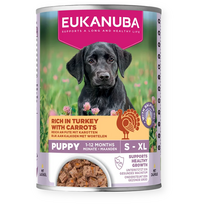 Eukanuba Life Care konservai šuniukams su kalakutiena ir morkomis, 400 g