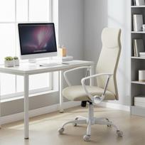 Biuro kėdė, reguliuojama ergonomiška ir pasukama, kreminės spalvos