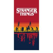 Raudonos spalvos vaikiškas rankšluostis iš medvilnės 70x140 cm Stranger Things – Jerry Fabrics
