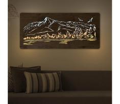 Li-Go 5589/A/DUB2 - LED sieninė dekoracija LED/10W/5V 30000 mAh 110x50 cm ąžuolas