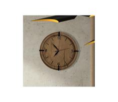 Li-Go 23628/DUB3 - Sieninis LED laikrodis/1xAA skersmuo 32 cm šviesus ąžuolas/Apvalus