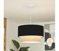Brilagi - LED pakabinamas šviestuvas su laidu CERIA 1xE27/40W/230V Ø 50 cm juoda/smėlio spalvos