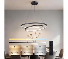 Brilagi-LED Dimeriuojamas pakabinamas šviestuvas ant laido TWISTER LED/75W/230V, skersmuo 70 cm, juodas, su nuotolinio valdymo pultu