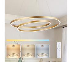 Brilagi-LED reguliuojamas kabantis šviestuvas ant laido TWISTER LED/105W/230V Ø100 cm auksinis + su nuotoliniu pultu