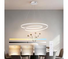 Brilagi-LED Reguliuojamas pakabinamas šviestuvas su troseliu TWISTER LED/75W/230V skersmuo 70 cm balta + su nuotoliniu pulteliu