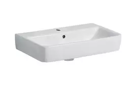 Geberit Selnova Compact praustuvas 60x37 cm, su perpildymo anga, 1 skylė maišytuvui, baltas 501.511.00.7