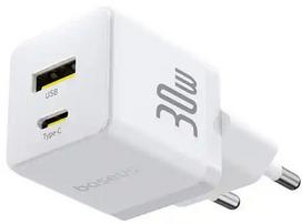 Sieninis įkroviklis BASEUS Palm 30W USB-C USB-A sieninis įkroviklis - baltas