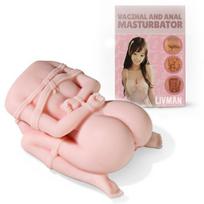 Vaginalinis ir analinis masturbatorius 2-in-1, su siurbtuko ir gumbelių tekstūra, LIVMAN M-1