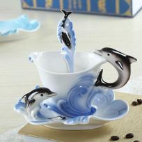 Shangqi Dolphin emaliuotas kavos puodelis