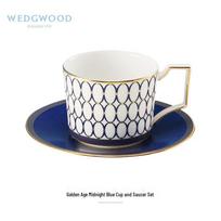 Wedgwood Aukso amžiaus vidurnakčio mėlynumo puodelis su lėkštute