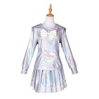 Žaidimas Needy Girl Overdose Kangel Cosplay Kostiumas Lolita Mergaitės Gražus Lazerinis JK Jūreiviškas Kostiumas Mokyklinė Uniforma Helovino Kostiumas XL 55-60kg raudona