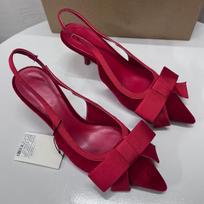 Madingi drugelio mazgo smailianosiai Prekinio ženklo Moteriški Mules Siurbliai Madingi Elegantiški Slingback Sukneliniai Batai aukštakulniai vakarėliui Vestuviniai Moteriški Avalynė 36 raudona