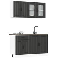 vidaXL Virtuvinių spintelių komplektas, 4 dalių, Lucca, juoda