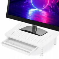 Monitoriaus laikiklis Reguliuojama stovelė monitoriui/laptopui su stalčiumi, metalinė