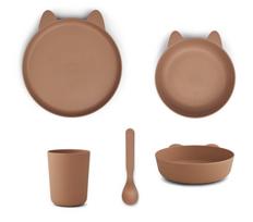 Bambukinis/PLA vaikiškas indų rinkinys Liewood Brody Junior Rabbit Tuscany Rose LW13091, 6 mėn+, 4 dalių