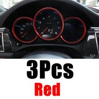 Sidabrinis Raudonas ABS Automobilio Priekinės Panelės Apdailos Rėmelis Ciferblato Žiedas Konsolės Apdaila Porsche Cayenne Panamera Cayman Macan 718 Dashboard Ring 1 black