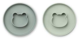 Silikoninės lėkštės Liewood Mr Bear / Mint Mix LW14199, 6 mėn+, 2 vnt.