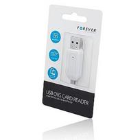 Forever USB + Micro USB Card Reader SD + MicroSD White GSM014116