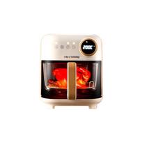 Household Oil-Free Air Fryer: Low-Fat, Non-Stick, Easy-Clean, All-in-One Frying & Baking with Visible Window elegantiška balta spalva