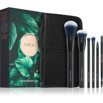 INIKA Organic Brush Case With Brushes makiažo šepetėlių rinkinys su dėklu 1 vnt.