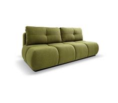 Išskleidžiama trijų vietų sofa-lova su talpia daiktų dėže NUORO, žalia