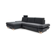 Ištraukiama kampinė apmušta sofa-lova su daiktų laikymo vieta, L formos, AVESTA, kairinė, antracitas