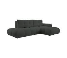 L formos kampinė apmušta sofa ALMADA (dešinė), antracito spalva, su daiktų laikymo erdve