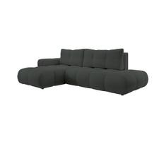 Išskleidžiama kampinė sofa-lova su patalynės dėže, L formos, ALMADA, kairinė, antracitas