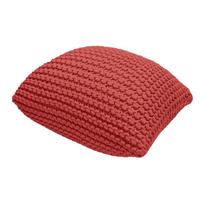 Raudonos spalvos struktūrinio pynimo pufas Knit – Bonami Essentials