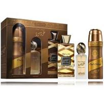 Lattafa Oud Mood Elixir rinkinys vyrams ir moterims (100 ml. EDP + 50 ml. plaukų dulksna + 200 ml. purškiamas dezodorantas) - Rinkinys