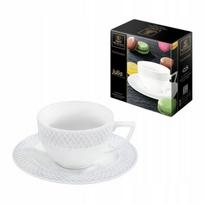 Wilmax puodelis 170 ml su lėkštele 13 cm Julia, balta