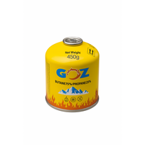 GOZ Propano–Butano Dujų Balionėlis 450 g | Su sriegiu | 75% butanas / 25% propanas