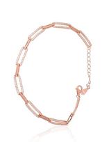 Sidabrinė apyrankė su cirkoniais, 925 sidabras su aukso danga (17 cm)