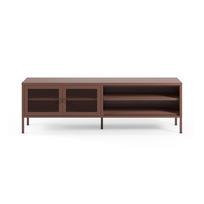 Bordo spalvos iš metalo TV spintelė 160x50x35 cm Fayna – Marckeric