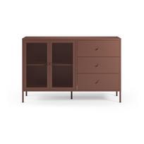 Bordo spalvos iš metalo šoninė spintelė 140x90x40 cm Fayna – Marckeric