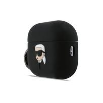 Karl Lagerfeld 3D Logo NFT Karl Head Silicone dėklas skirtas AirPods Pro 3 juodos spalvos