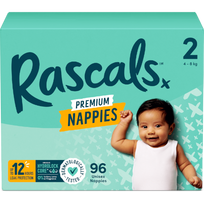RASCALS sauskelnės, 2 dydis, 4-8 kg., 96 vnt.